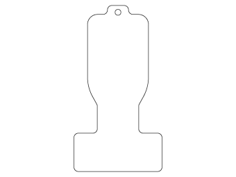 Car air freshener mixed shape customized, dimensions: H: 52.94mm, L: 99.78mm.