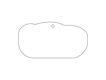 Car air freshener car silhouette customized, dimensions: H: 78.006mm, L: 40.513mm.