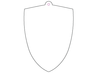 Car air freshener emblem shape customized, dimensions: H: 61.021mm, L: 86.773mm.