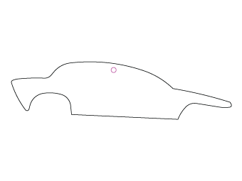 Car air freshener car silhouette customized, dimensions: H: 109.088mm, L: 28.592mm.