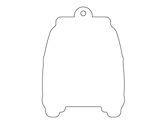 Car air freshener car silhouette customized, dimensions: H: 66.127mm, L: 88.803mm.