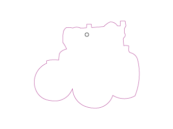 Car air freshener tractor silhouette customized, dimensions: H: 72.836mm, L: 60.898mm.