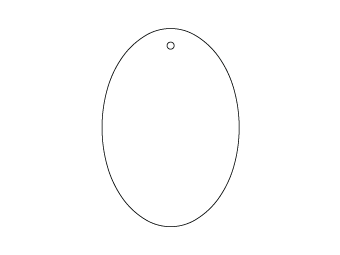 Car air freshener oval shape customized, dimensions: H: 48.387mm, L: 69.893mm.